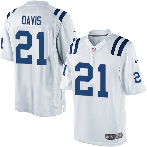 Men's Limited Vontae Davis Nike Jersey White Road - #21 NFL Indianapolis Colts